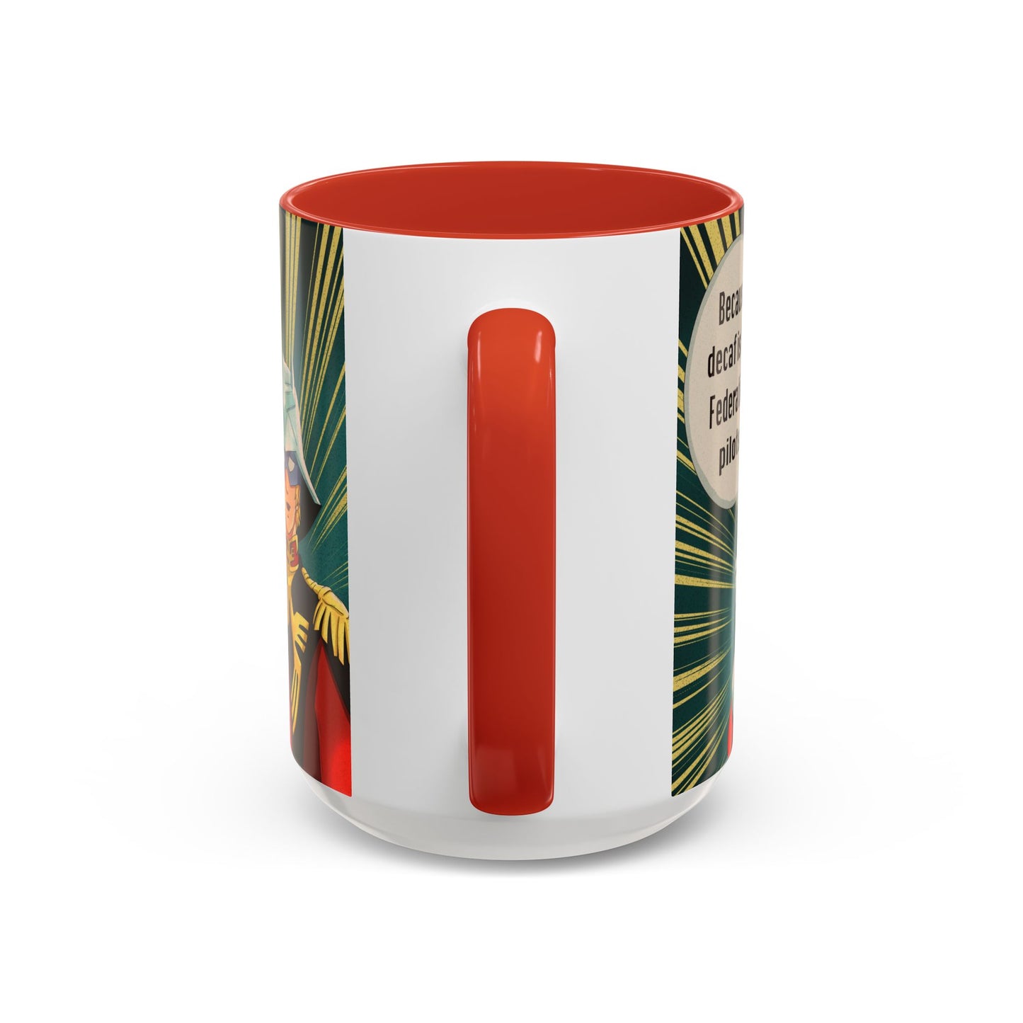 Char Aznable “Decaf Is for Federation Pilots” Mug (15oz) — Red Handle & Interior