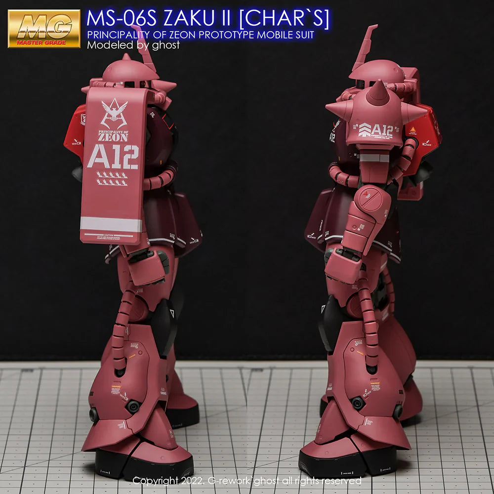 G-Rework 1/100 MG Char’s Zaku II 2.0 Custom Decals