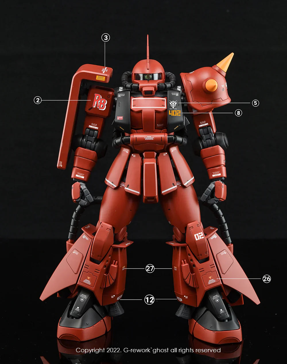 G-Rework 1/100 Johnny Ridden’s Zaku II 2.0 Custom Decals