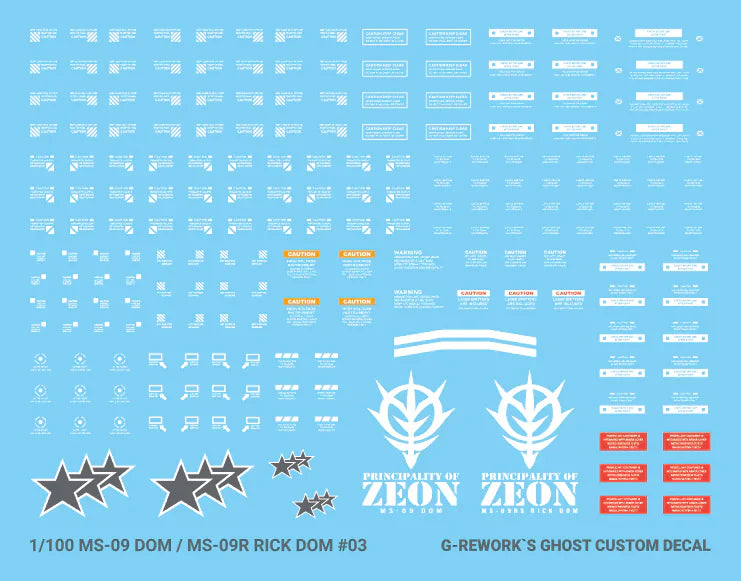 G-Rework 1/100 MG Dom 1.5/Rick Dom 1.5 (Select) Custom Decals