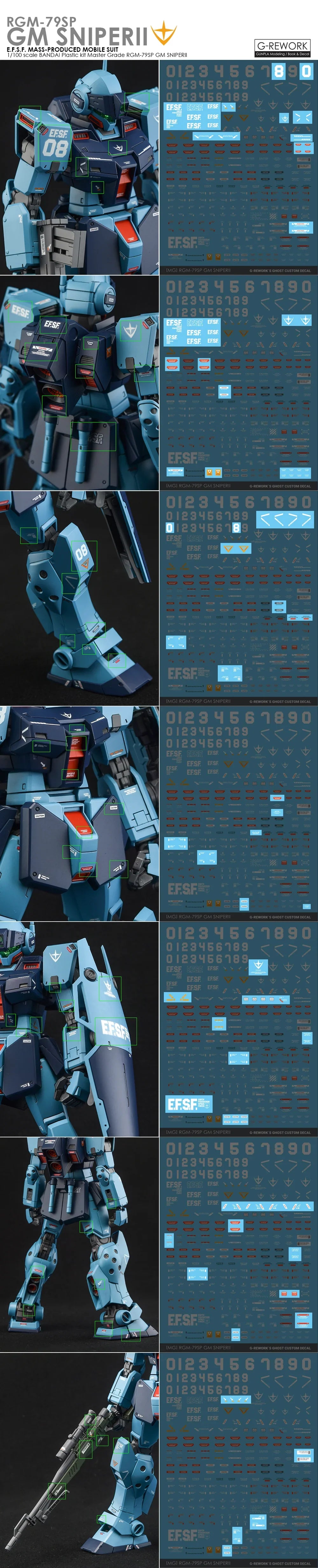 G-Rework 1/100 MG GM Sniper II Custom Decals