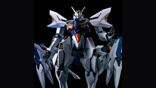 HG 1/144 Gundam Naion front 3/4 studio shot highlighting the clear-black Shell Unit in the head/chest and the orange accent armor.