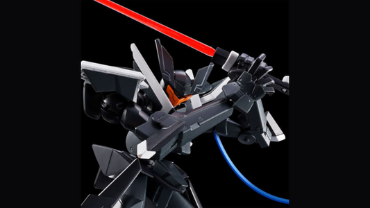 HG 1/144 GN Flag studio action pose with plasma-sword effect; slim Union Flag silhouette with orange visor visible, GN Drive on left shoulder.