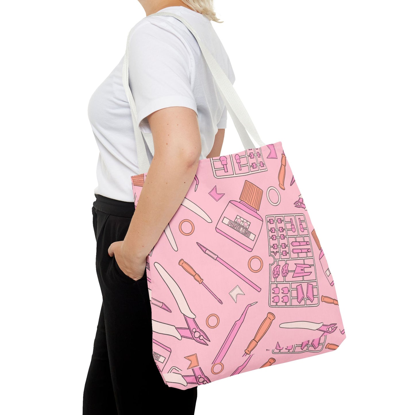 Artrovo Gundam Model Tools Pattern Tote Bag – Pastel Hobby Artist AOP Shopper