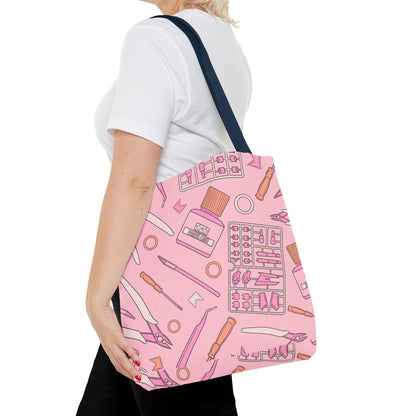 Artrovo Gundam Model Tools Pattern Tote Bag – Pastel Hobby Artist AOP Shopper