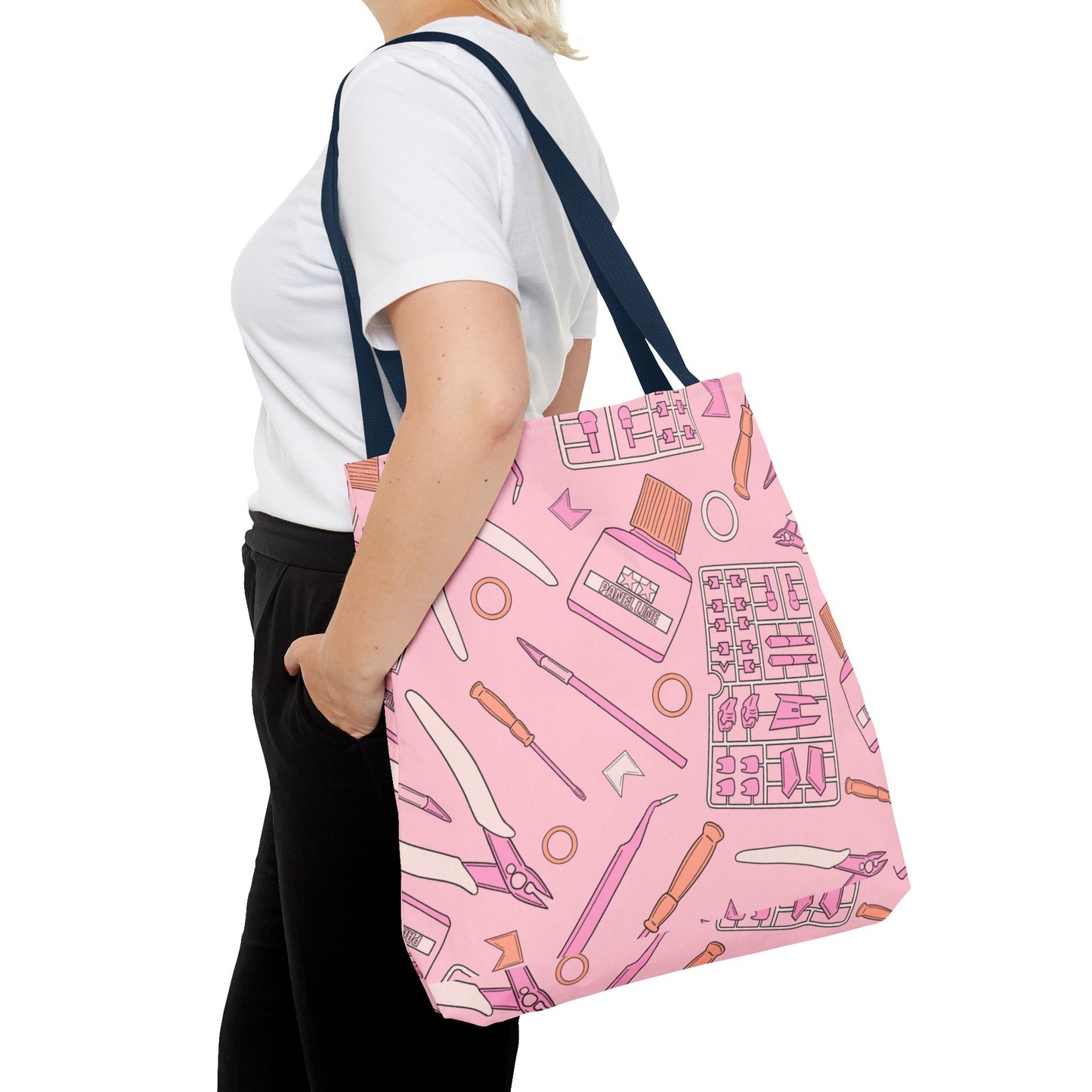 Artrovo Gundam Model Tools Pattern Tote Bag – Pastel Hobby Artist AOP Shopper