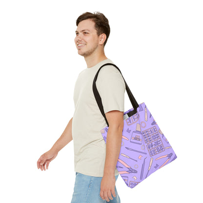 Artrovo Gundam Model Tools Pattern Tote Bag – Lavender Hobby Artist AOP Shopper