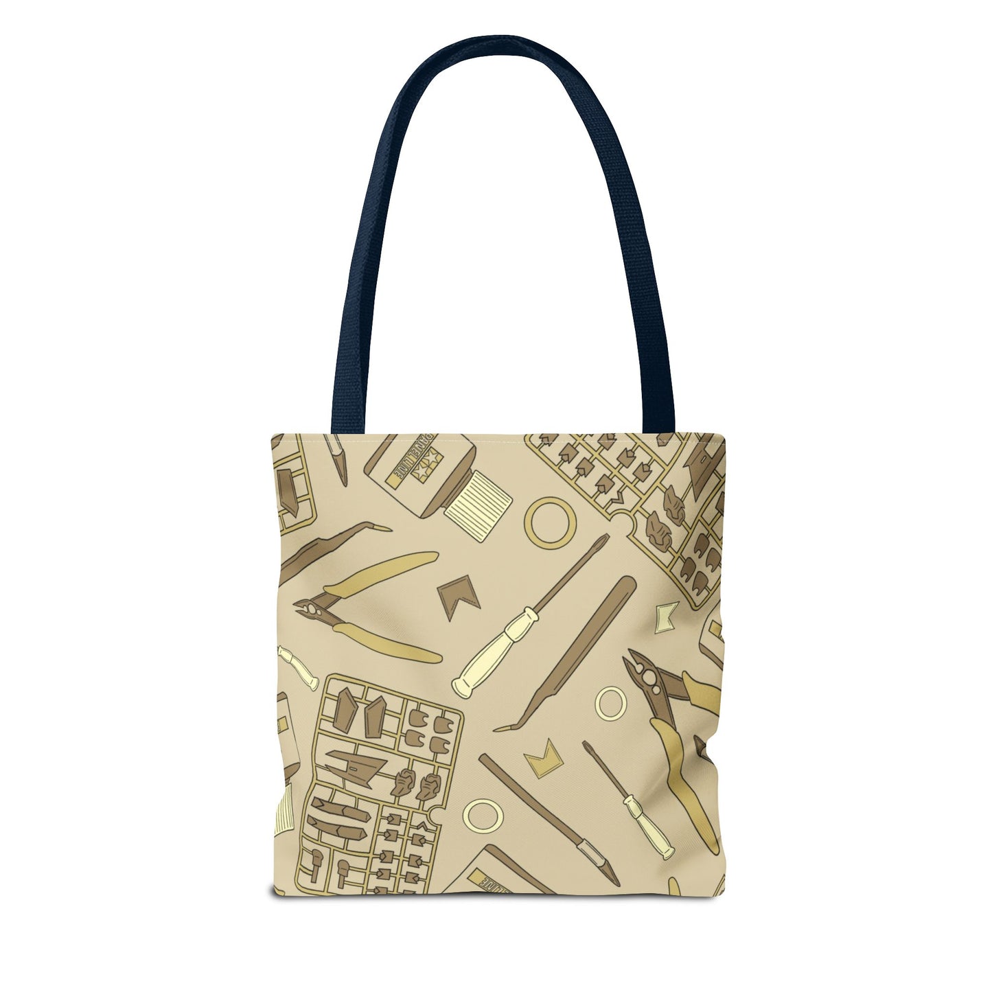 Artrovo Gundam Model Tools Pattern Tote Bag – Beige Hobby Artist AOP Shopper