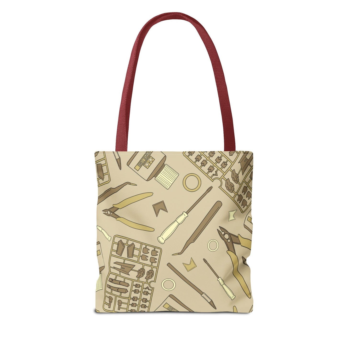 Artrovo Gundam Model Tools Pattern Tote Bag – Beige Hobby Artist AOP Shopper