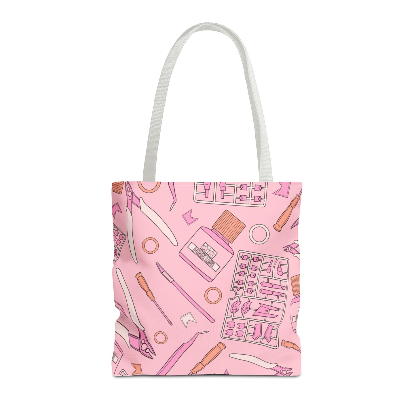 Artrovo Gundam Model Tools Pattern Tote Bag – Pastel Hobby Artist AOP Shopper