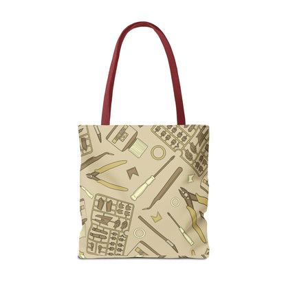 Artrovo Gundam Model Tools Pattern Tote Bag – Beige Hobby Artist AOP Shopper