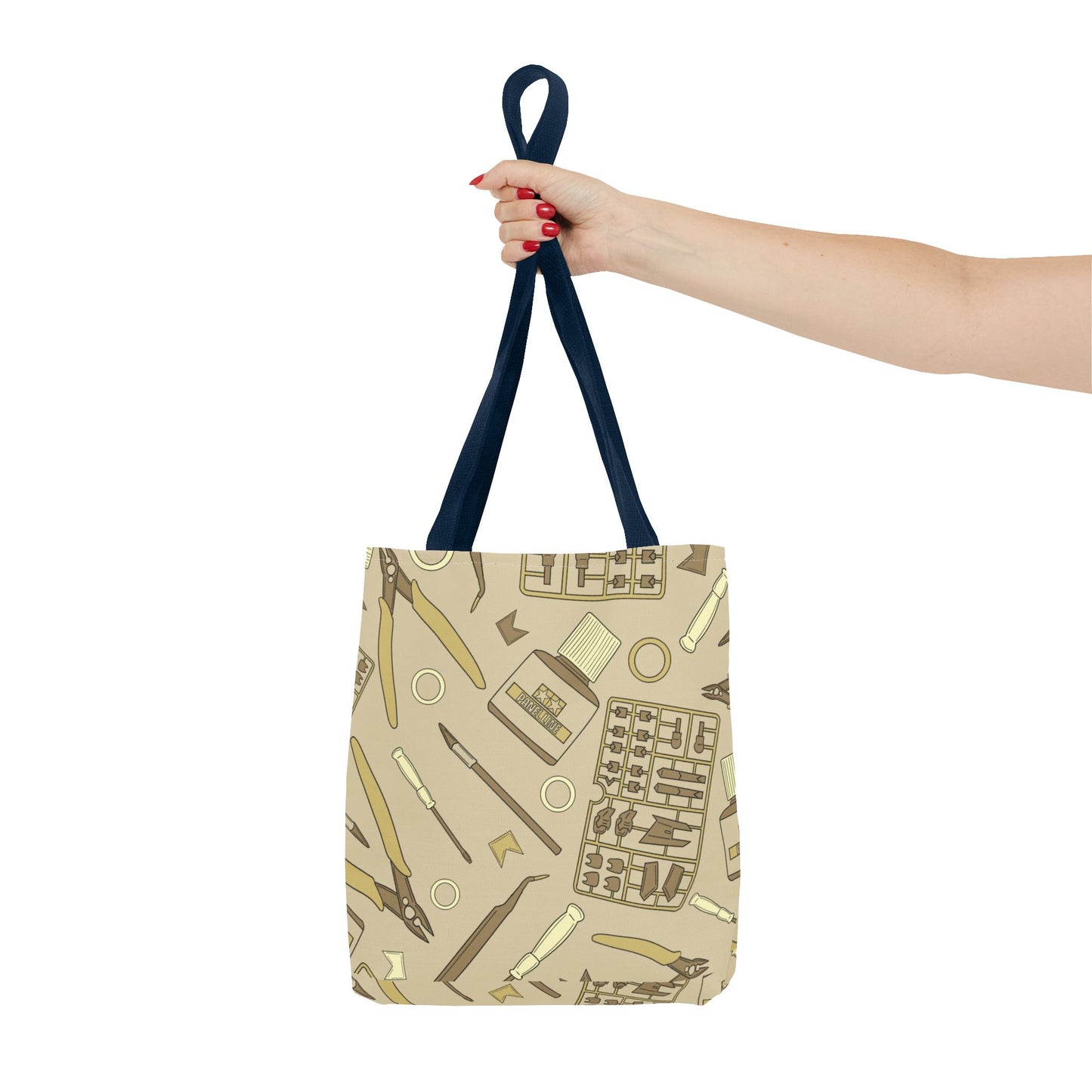 Artrovo Gundam Model Tools Pattern Tote Bag – Beige Hobby Artist AOP Shopper