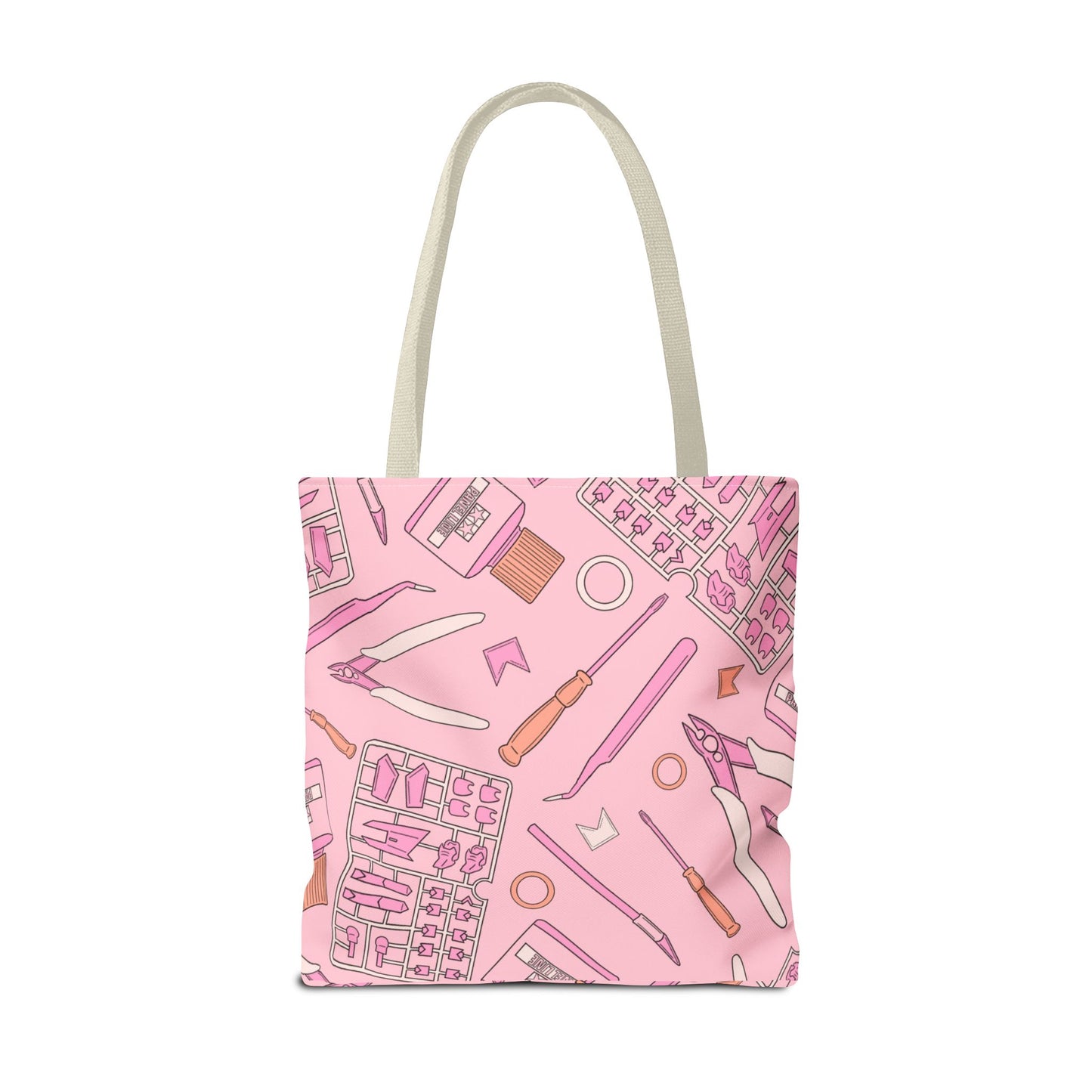 Artrovo Gundam Model Tools Pattern Tote Bag – Pastel Hobby Artist AOP Shopper