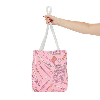 Artrovo Gundam Model Tools Pattern Tote Bag – Pastel Hobby Artist AOP Shopper
