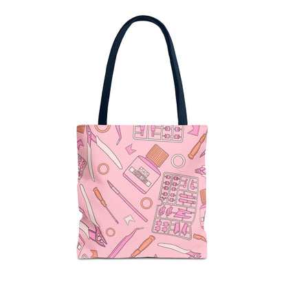 Artrovo Gundam Model Tools Pattern Tote Bag – Pastel Hobby Artist AOP Shopper