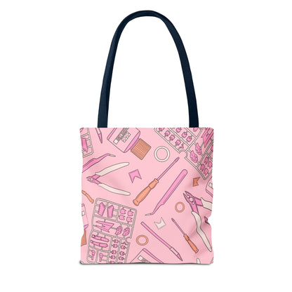 Artrovo Gundam Model Tools Pattern Tote Bag – Pastel Hobby Artist AOP Shopper