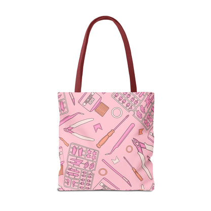 Artrovo Gundam Model Tools Pattern Tote Bag – Pastel Hobby Artist AOP Shopper