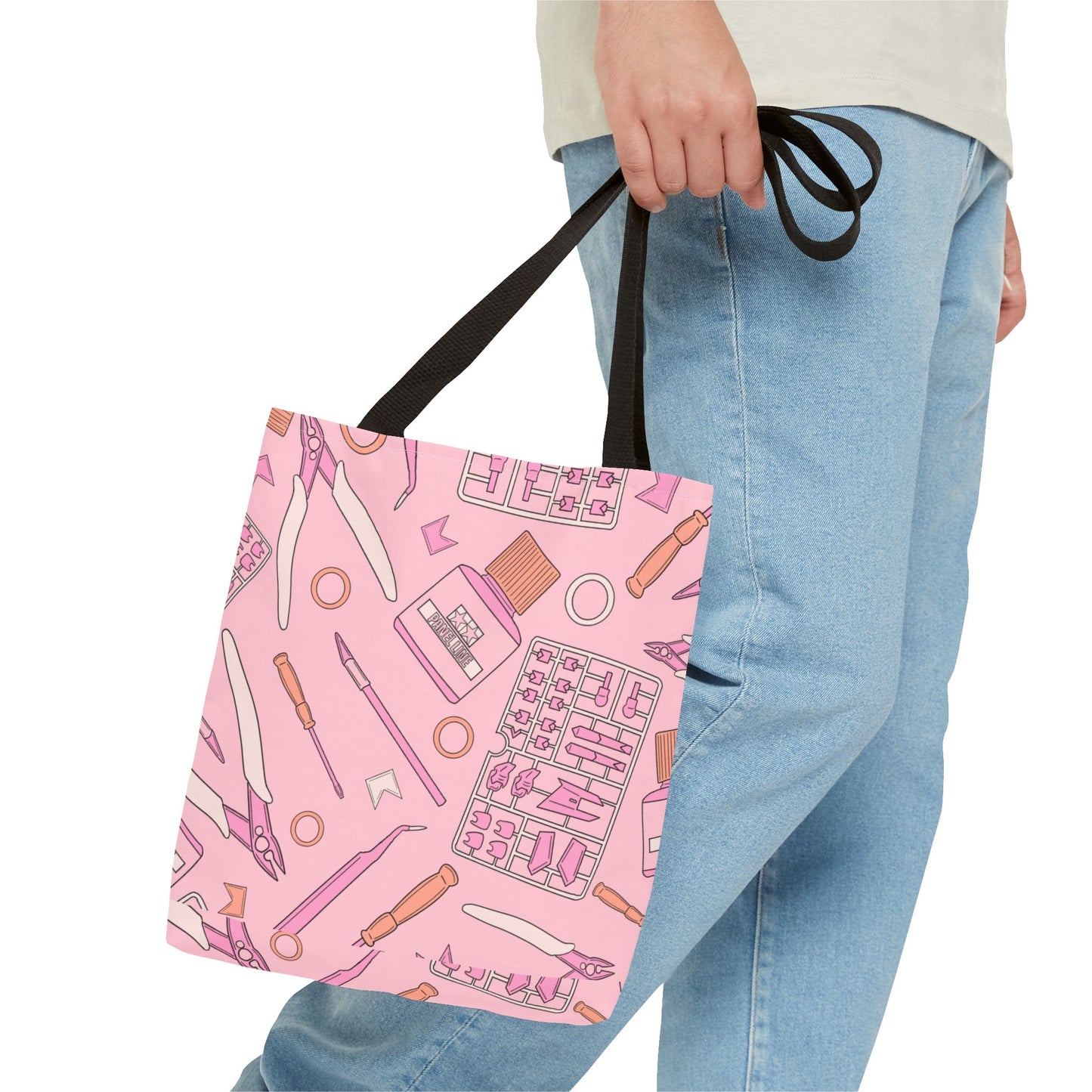 Artrovo Gundam Model Tools Pattern Tote Bag – Pastel Hobby Artist AOP Shopper