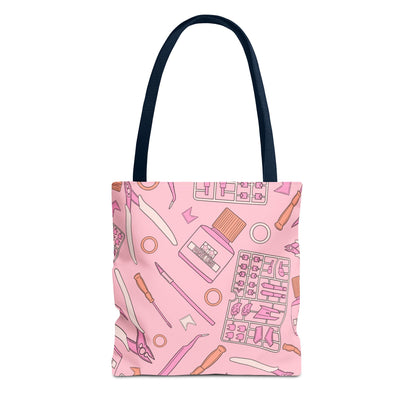 Artrovo Gundam Model Tools Pattern Tote Bag – Pastel Hobby Artist AOP Shopper