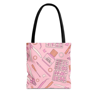 Artrovo Gundam Model Tools Pattern Tote Bag – Pastel Hobby Artist AOP Shopper