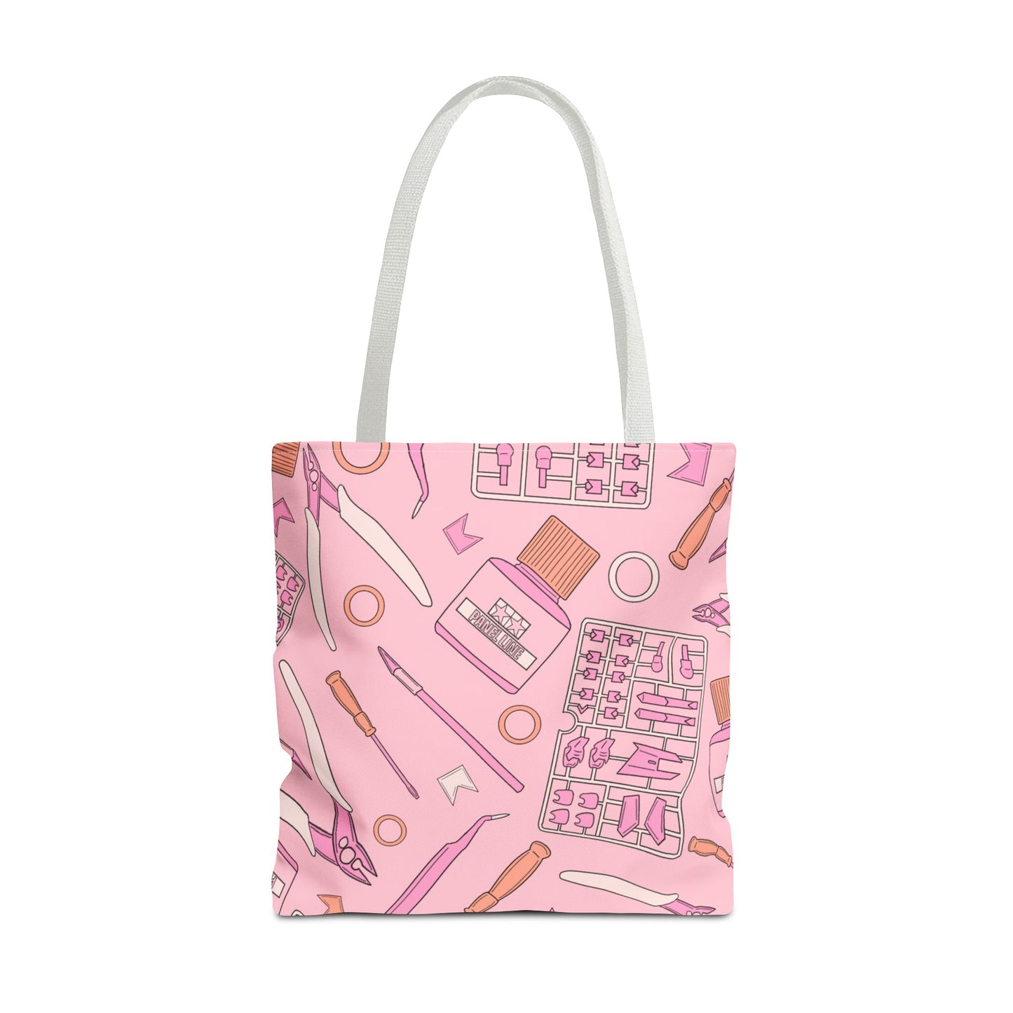 Artrovo Gundam Model Tools Pattern Tote Bag – Pastel Hobby Artist AOP Shopper