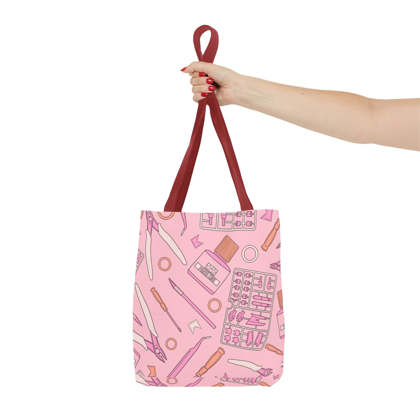Artrovo Gundam Model Tools Pattern Tote Bag – Pastel Hobby Artist AOP Shopper