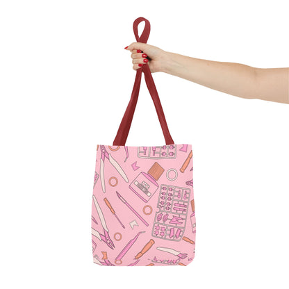Artrovo Gundam Model Tools Pattern Tote Bag – Pastel Hobby Artist AOP Shopper
