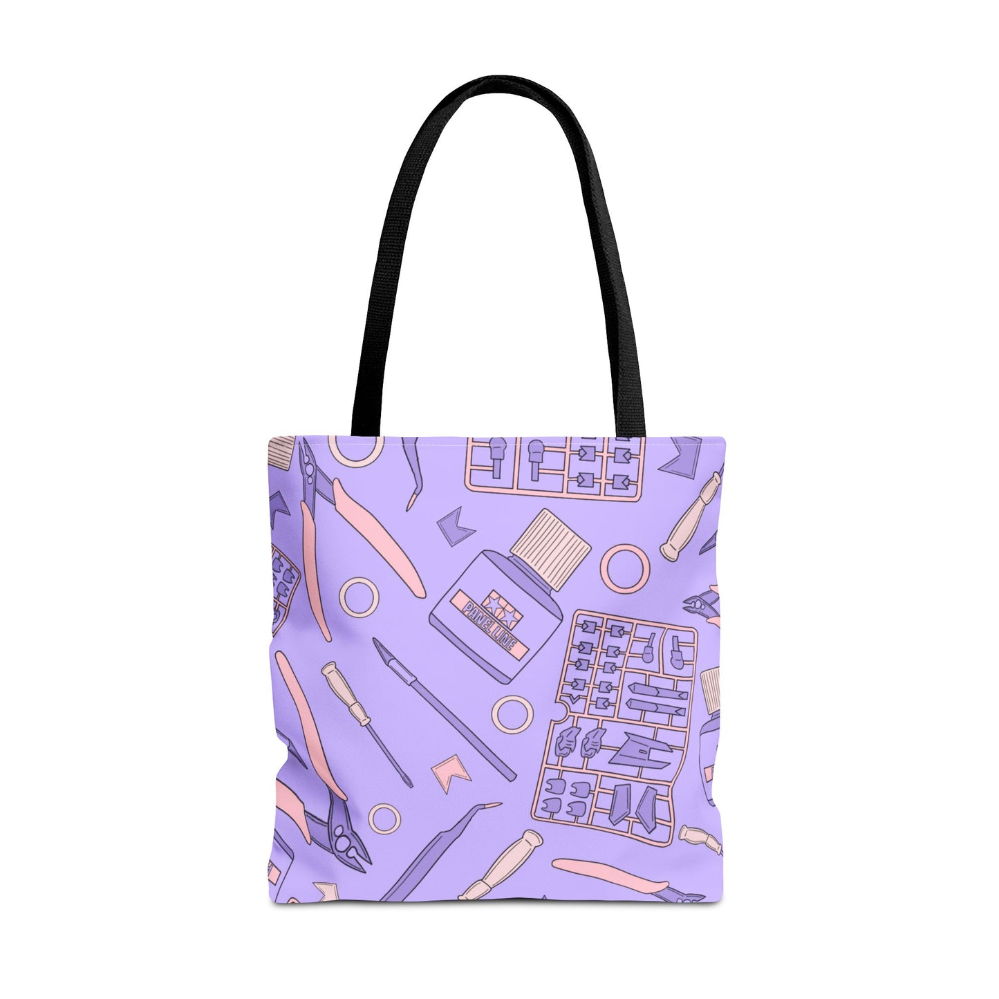Artrovo Gundam Model Tools Pattern Tote Bag – Lavender Hobby Artist AOP Shopper