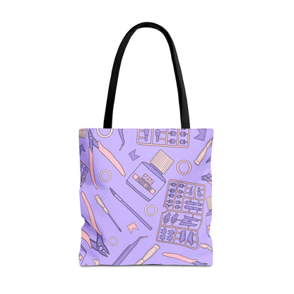 Artrovo Gundam Model Tools Pattern Tote Bag – Lavender Hobby Artist AOP Shopper