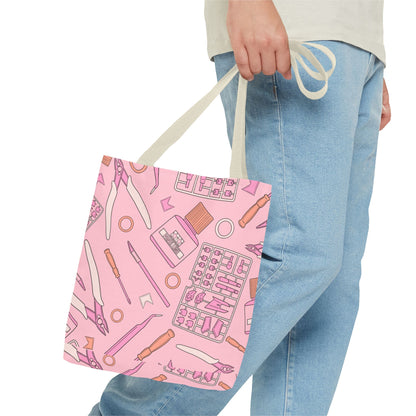 Artrovo Gundam Model Tools Pattern Tote Bag – Pastel Hobby Artist AOP Shopper