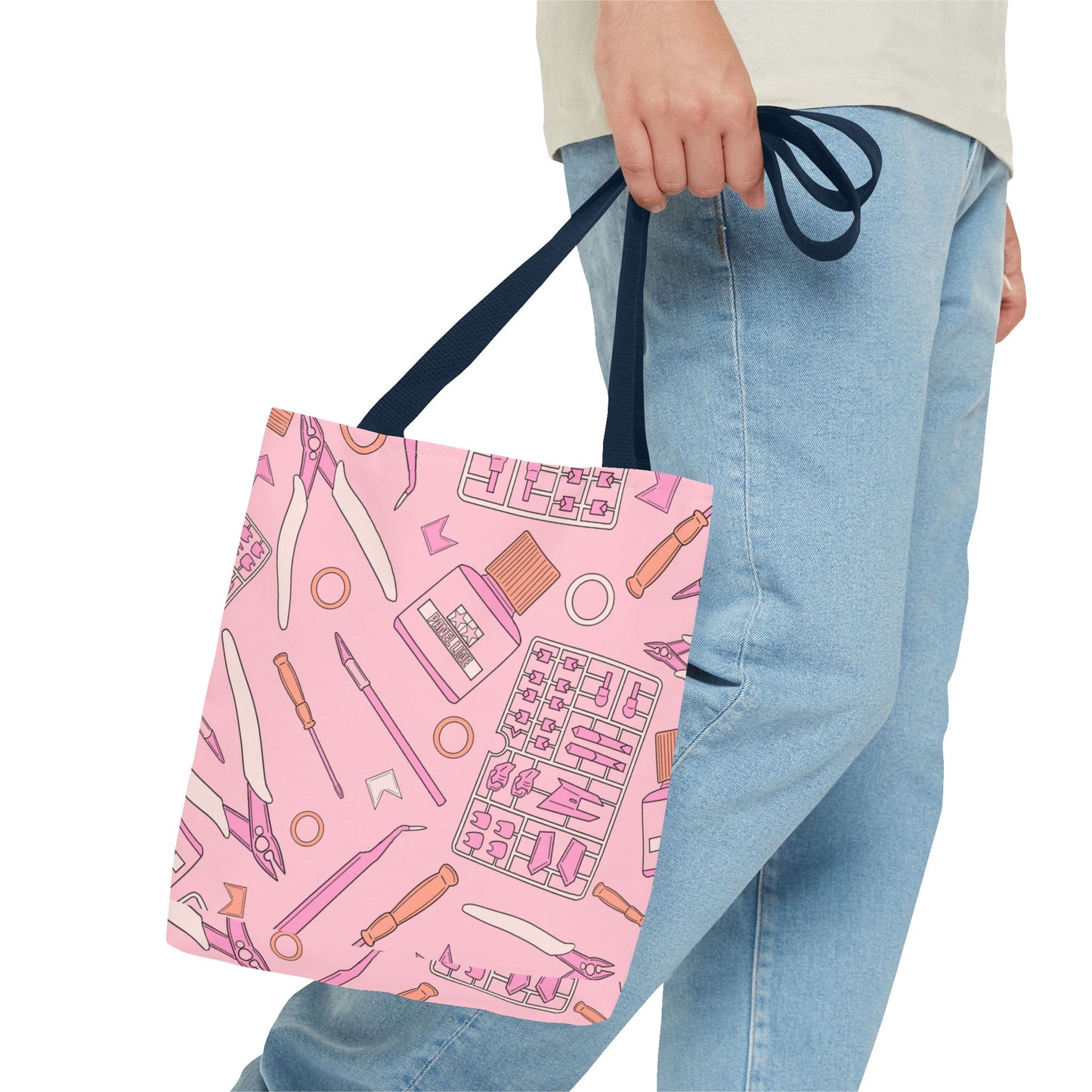 Artrovo Gundam Model Tools Pattern Tote Bag – Pastel Hobby Artist AOP Shopper