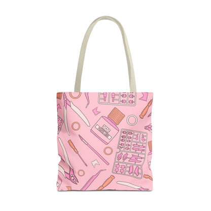 Artrovo Gundam Model Tools Pattern Tote Bag – Pastel Hobby Artist AOP Shopper
