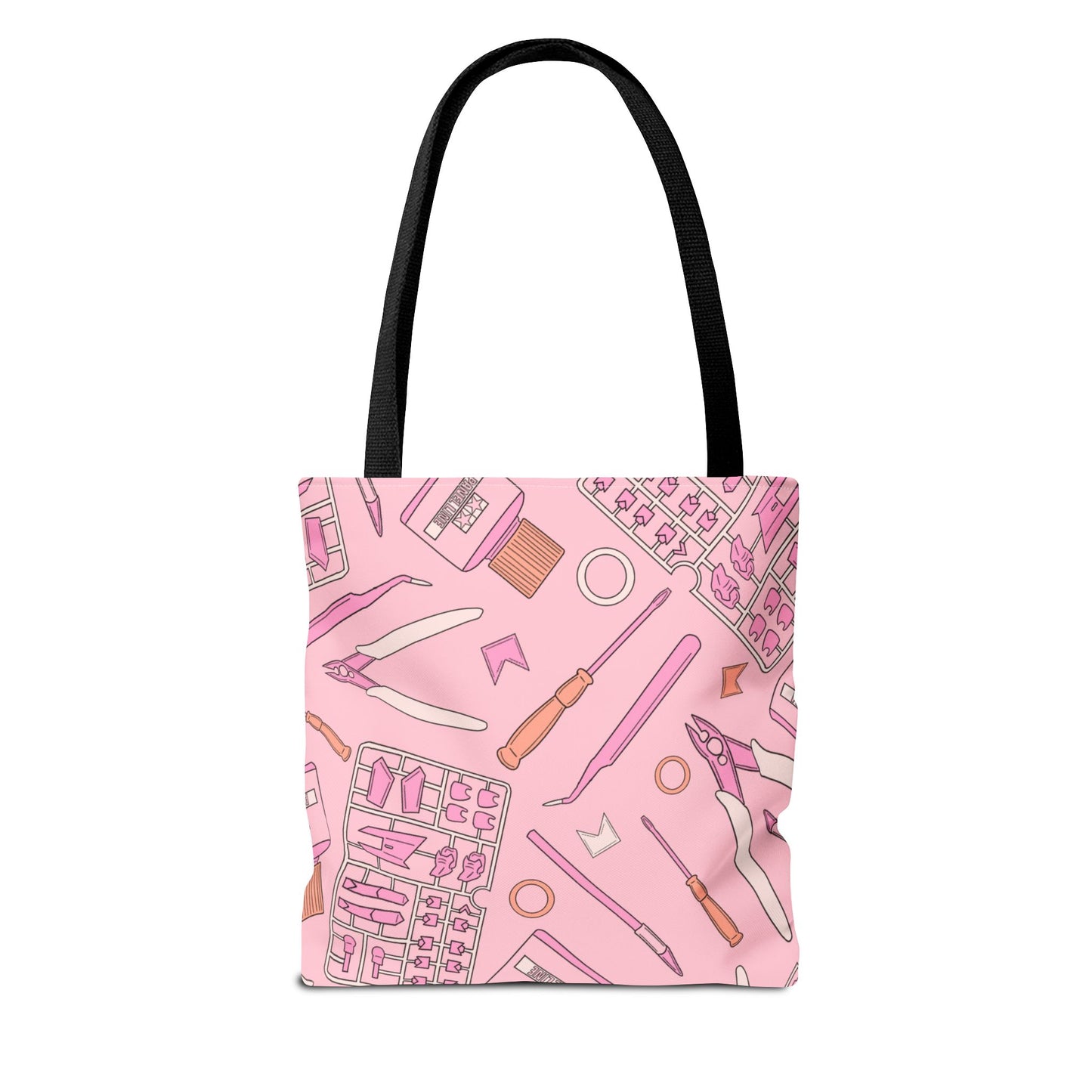 Artrovo Gundam Model Tools Pattern Tote Bag – Pastel Hobby Artist AOP Shopper