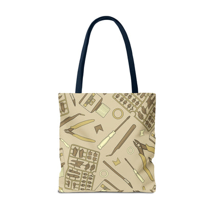 Artrovo Gundam Model Tools Pattern Tote Bag – Beige Hobby Artist AOP Shopper