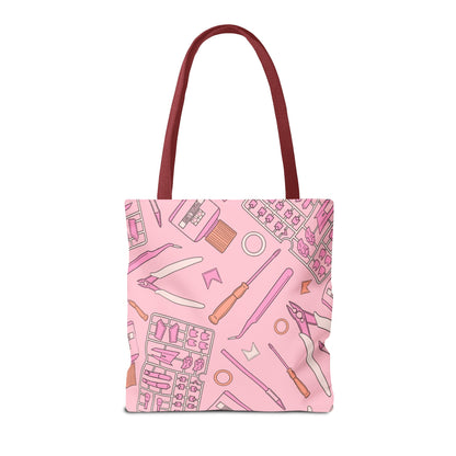 Artrovo Gundam Model Tools Pattern Tote Bag – Pastel Hobby Artist AOP Shopper