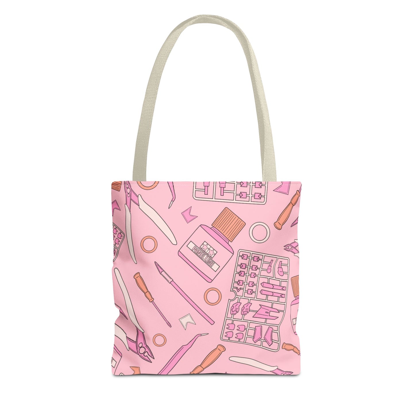 Artrovo Gundam Model Tools Pattern Tote Bag – Pastel Hobby Artist AOP Shopper