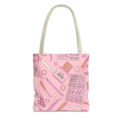 Artrovo Gundam Model Tools Pattern Tote Bag – Pastel Hobby Artist AOP Shopper