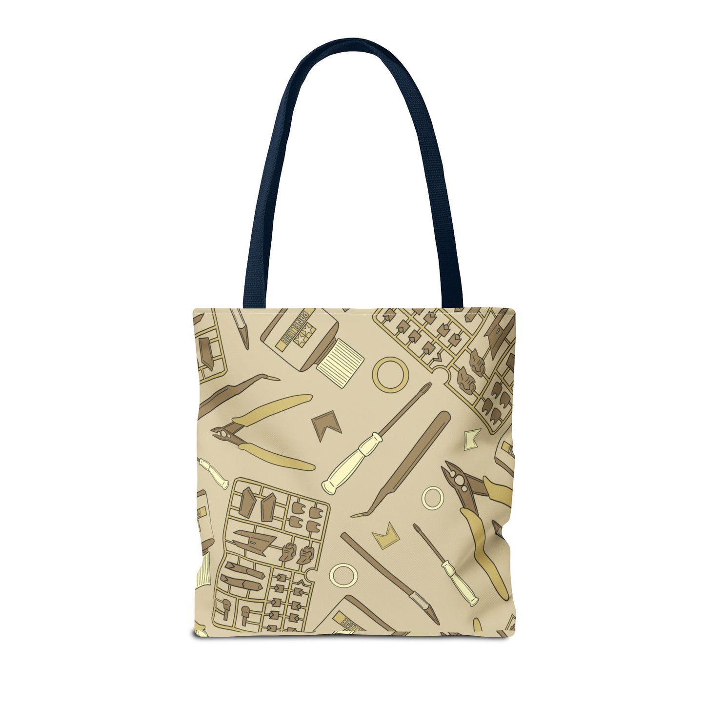 Artrovo Gundam Model Tools Pattern Tote Bag – Beige Hobby Artist AOP Shopper