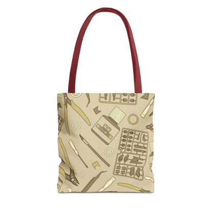 Artrovo Gundam Model Tools Pattern Tote Bag – Beige Hobby Artist AOP Shopper