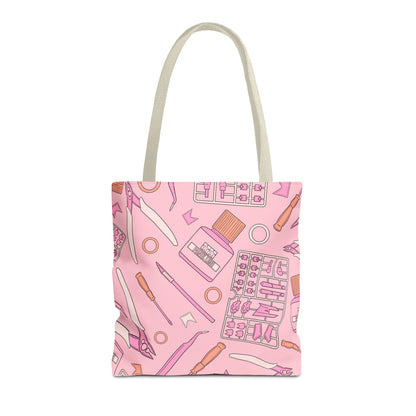 Artrovo Gundam Model Tools Pattern Tote Bag – Pastel Hobby Artist AOP Shopper