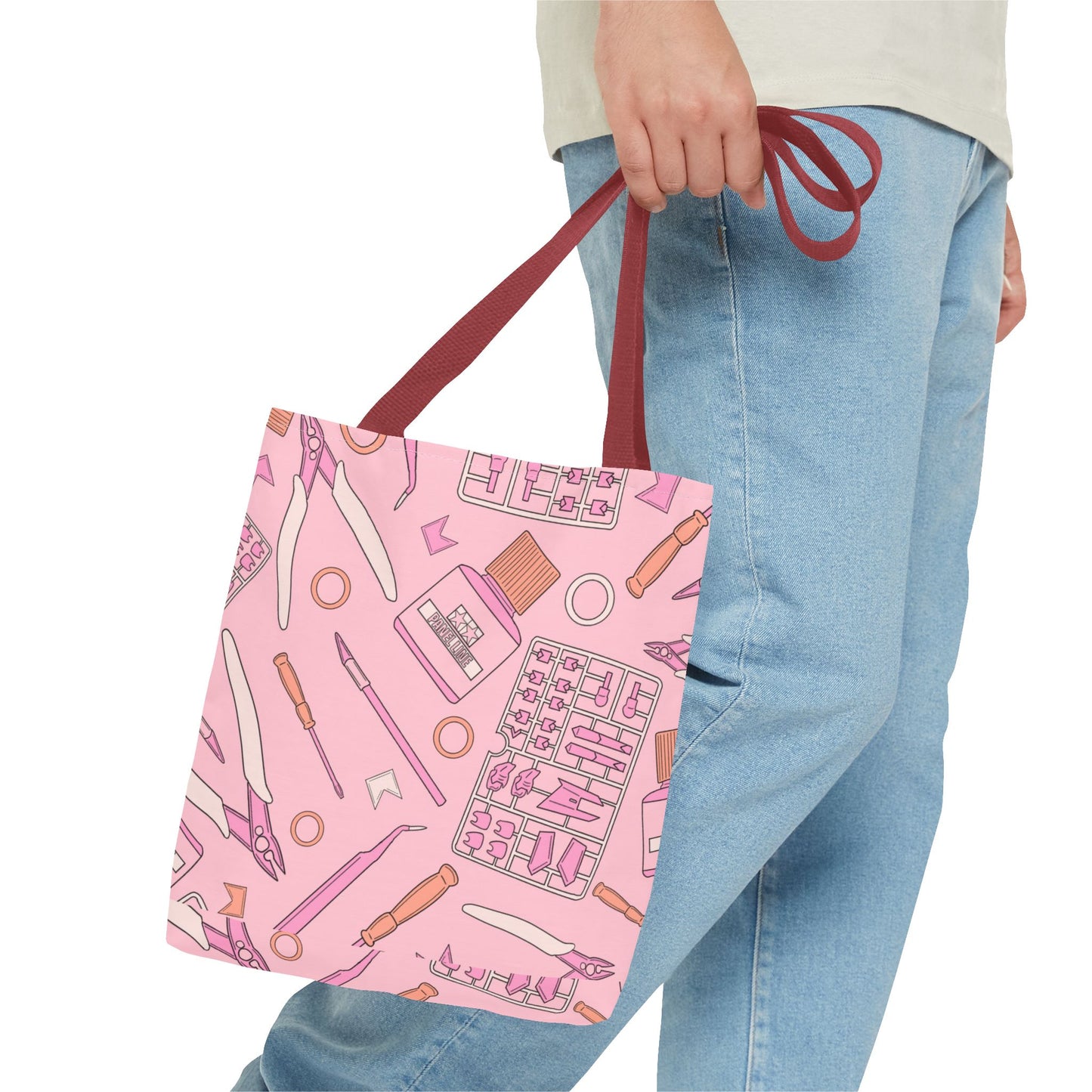 Artrovo Gundam Model Tools Pattern Tote Bag – Pastel Hobby Artist AOP Shopper