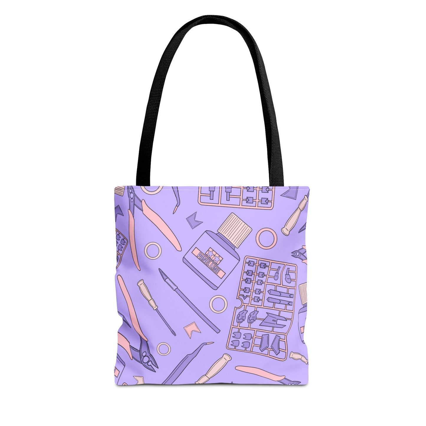 Artrovo Gundam Model Tools Pattern Tote Bag – Lavender Hobby Artist AOP Shopper