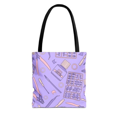 Artrovo Gundam Model Tools Pattern Tote Bag – Lavender Hobby Artist AOP Shopper
