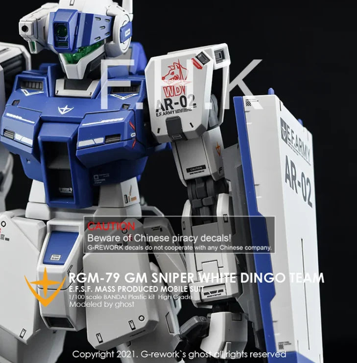 G-Rework 1/100 MG RGM-79SP GM Sniper II [White Dingo] Custom Decals