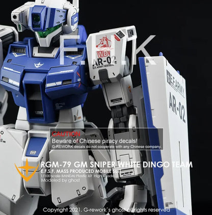 G-Rework 1/100 MG RGM-79SP GM Sniper II [White Dingo] Custom Decals