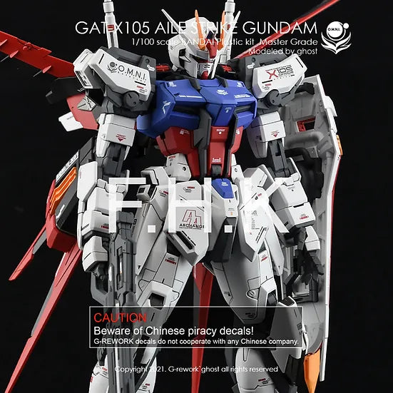 G-Rework 1/100 GAT-X105 Aile Strike Gundam Custom Decals - Artrovo Gundam