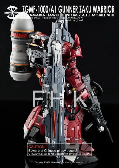 G-Rework 1/100 Gunner Zaku Custom Decals - Artrovo Gundam