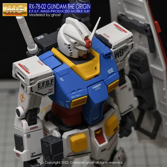 G-Rework 1/100 MG The Origin Gundam RX-78-2 Custom Decals - Artrovo Gundam