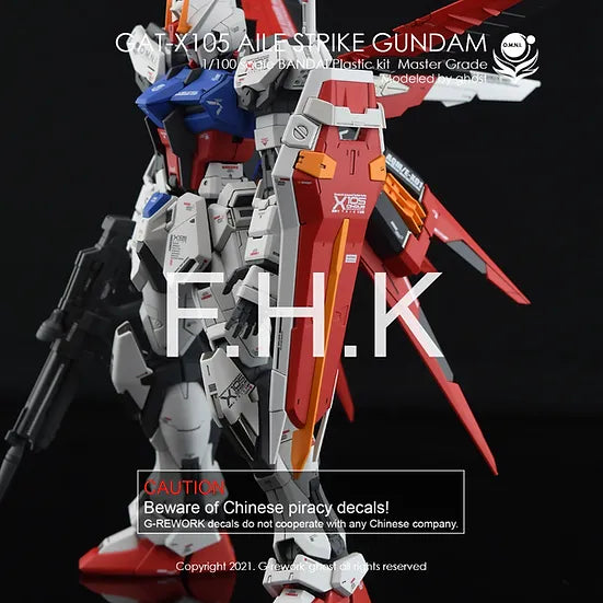 G-Rework 1/100 GAT-X105 Aile Strike Gundam Custom Decals - Artrovo Gundam