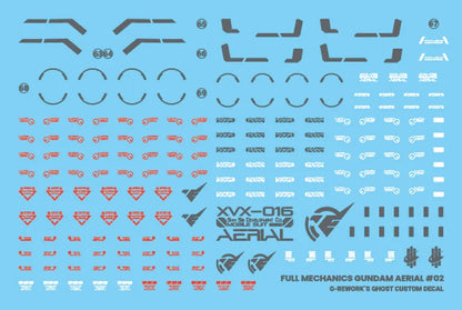 G-Rework 1/100 Full Mechanics Aerial Custom Decals - Artrovo Gundam